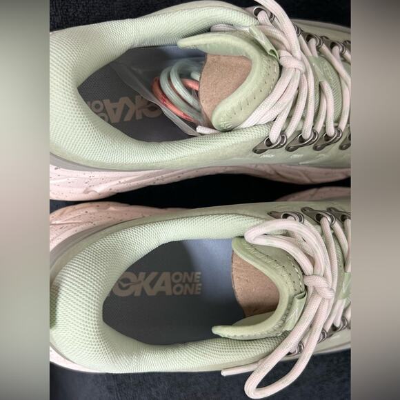 Hoka One U Tor Summit Men’s Seed Green Eggnog Shoes Size 9.5 D NEW WITH BOX - Picture 6 of 9